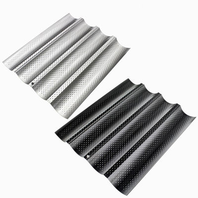 Foodservice NSF 5 Loaf Glazed Aluminium Baguette Baking Tray French Bread Pan