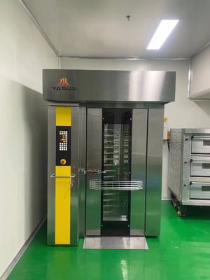 Double Rack 36 Tray Rotary Oven 18x26 Oven Rak Komersial Untuk Roti Kue Dan Pizza