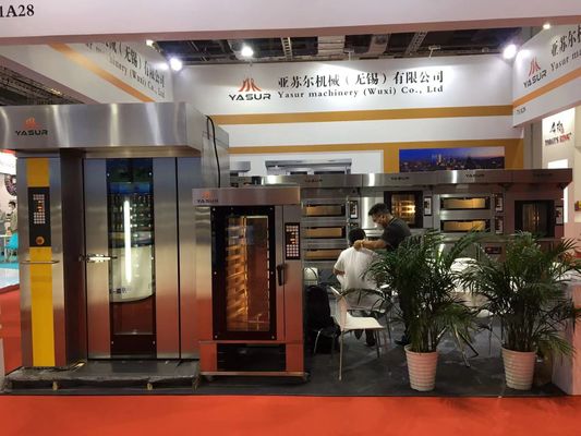 Double Rack 36 Tray Rotary Oven 18x26 Oven Rak Komersial Untuk Roti Kue Dan Pizza