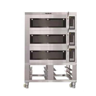 16.5kw 18x26 3 Deck Oven Kue Listrik 9 Nampan Oven Dek Komersial Dengan Uap