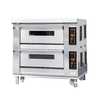 2 Deck 4 Tray Bakery Deck Oven 40X60cm Untuk Roti Kue Kue Pizza Baking
