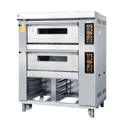 2 Deck 4 Tray Bakery Deck Oven 40X60cm Untuk Roti Kue Kue Pizza Baking
