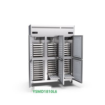 45 Nampan Frost Free Freezer Tegak Komersial 220v 6 Pintu Chiller Tegak