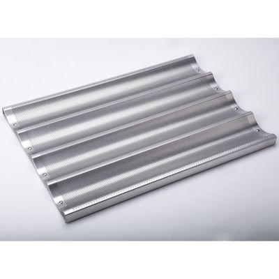 Foodservice NSF 5 Loaf Glazed Aluminium Baguette Baking Tray French Bread Pan