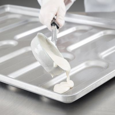 41055 Baja Aluminized Glazed Rounded End Hoagie Bun Pan Tray