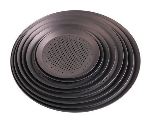 Baki Kue Aluminium Berlubang Bulat Keras Anodisa Baki Pizza Berlubang 16 Inch
