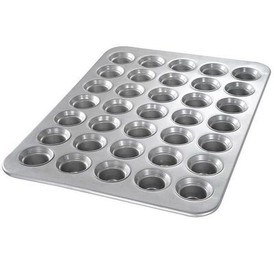 Baki Kue Aluminium Bergalur Perak Dalam Layanan Makanan Microwave NSF 26200 Paduan Mini Bundt Cake Pans