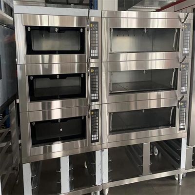 Pizzahut Dominos Bakery Deck Oven 3 Deck 220V/380V Untuk Panci Pizza Bulat 6&quot; 9&quot; 12&quot;