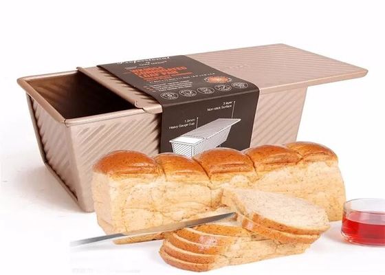 Foodservice NSF Gold Antilengket Aluminium Loaf Pans Loaf Pan Bergelombang Kaleng Roti